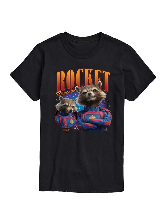 - Guardians of the Galaxy Rocket Raccoon Men's Short Sleeve Graphic T-Shirt