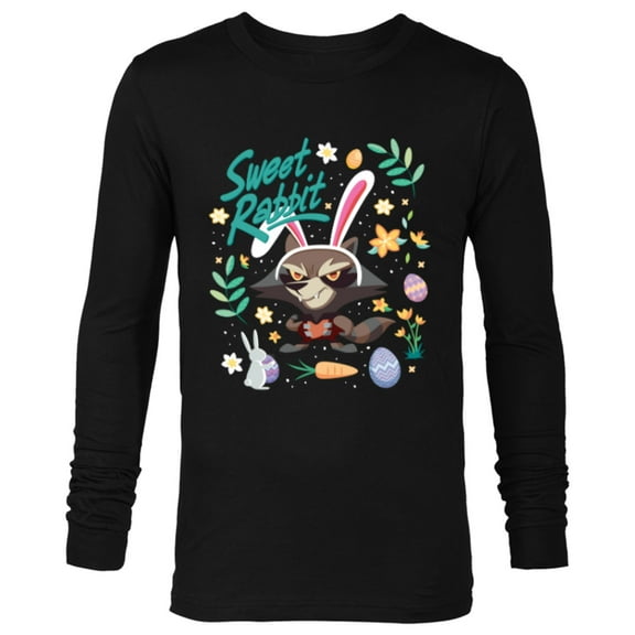 Marvel Guardians of the Galaxy Rocket Sweet Rabbit Easter - Long Sleeve T-Shirt for Men - Customized-Black