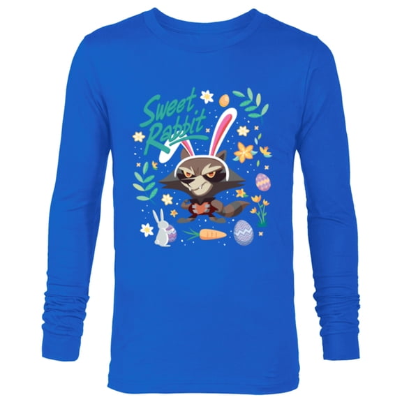 Marvel Guardians of the Galaxy Rocket Sweet Rabbit Easter - Long Sleeve T-Shirt for Men - Customized-Navy
