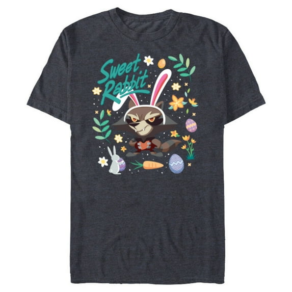 Marvel Guardians of the Galaxy Rocket Sweet Rabbit Easter - Short Sleeve Blended T-Shirt for Adults - Customized-Navy Heather