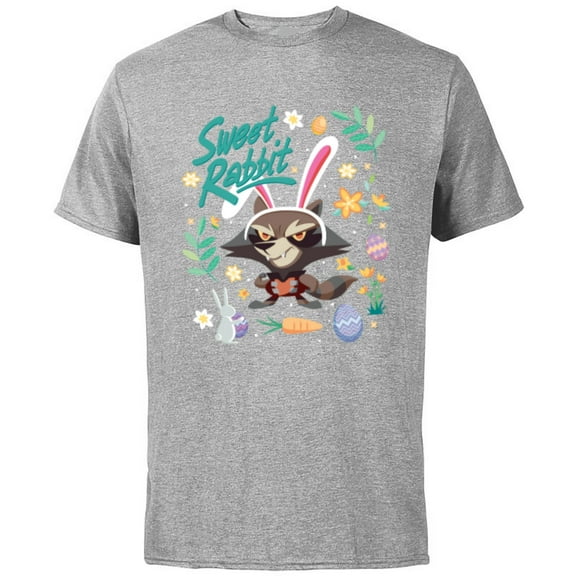 Marvel Guardians of the Galaxy Rocket Sweet Rabbit Easter - Short Sleeve Cotton T-Shirt for Adults - Customized-Athletic Heather