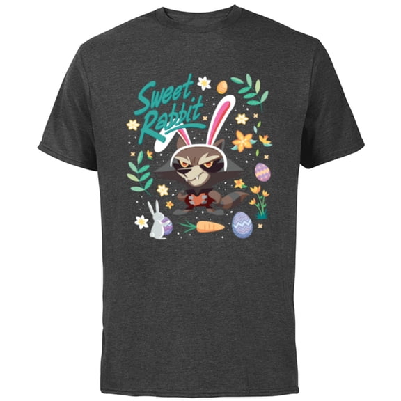 Marvel Guardians of the Galaxy Rocket Sweet Rabbit Easter - Short Sleeve Cotton T-Shirt for Adults - Customized-Charcoal