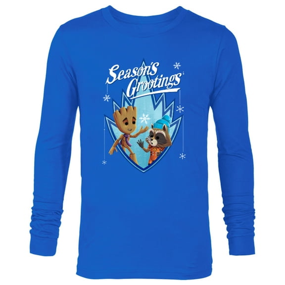 Marvel Guardians of the Galaxy Season’s Grootings Holiday Standard - Long Sleeve T-Shirt for Men – Customized-Royal