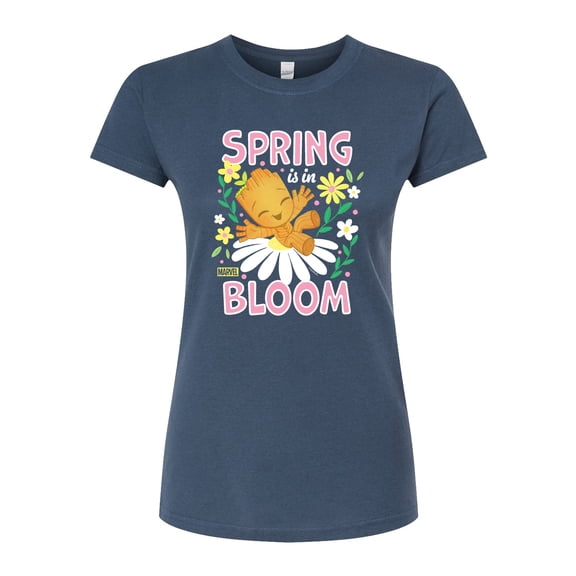 Marvel - Spring Is In Bloom Groot - Juniors Fitted Short Sleeve Graohic T-Shirt