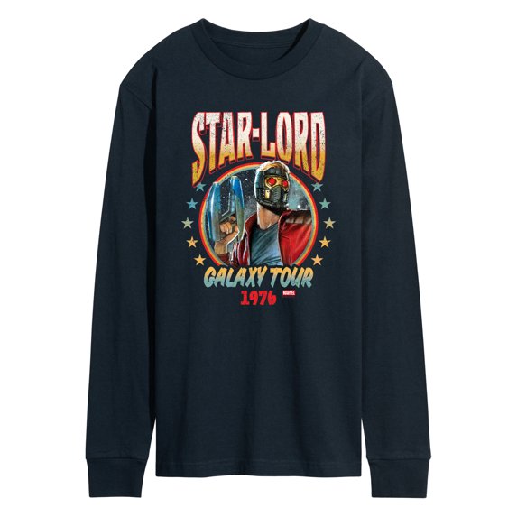 Marvel Guardians of the Galaxy - Star Lord Band Tee Style - Men's Long Sleeve Graphic T-Shirt