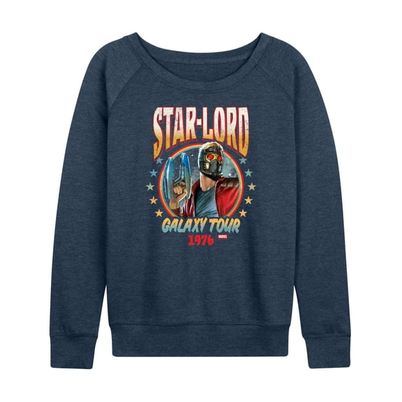 Marvel Guardians of the Galaxy - Star Lord Band Tee Style - Women's French Terry Pullover Long Sleeve Shirt