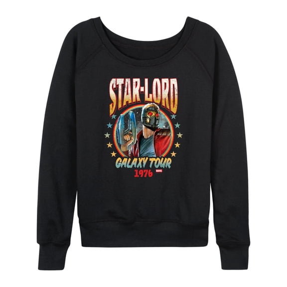 Marvel Guardians of the Galaxy - Star Lord Band Tee Style - Women's French Terry Pullover Long Sleeve Shirt