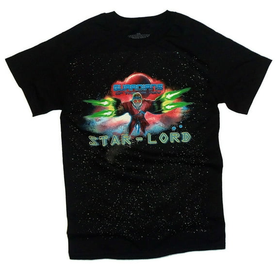Marvel Guardians of the Galaxy Star-Lord Mens Black T-Shirt | S