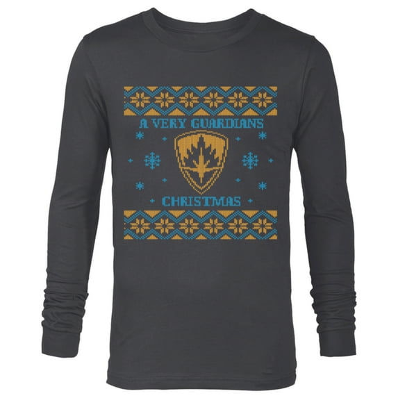 Marvel Guardians of the Galaxy Very Guardians Christmas - Long Sleeve T-Shirt for Men - Customized-Charcoal Heather