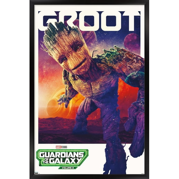 Marvel Guardians of the Galaxy Vol. 3 - Groot One Sheet Wall Poster, 14.725" x 22.375" Framed