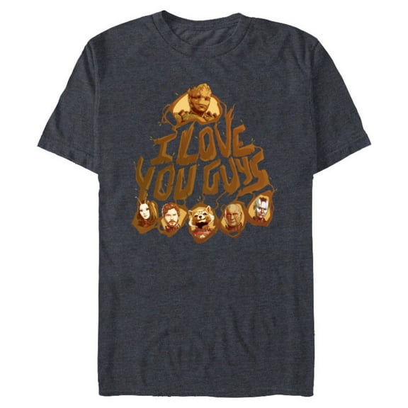Marvel Guardians of the Galaxy Vol. 3 I Love You Guys Groot - Short Sleeve Blended T-Shirt for Adults - Customized-Navy Heather