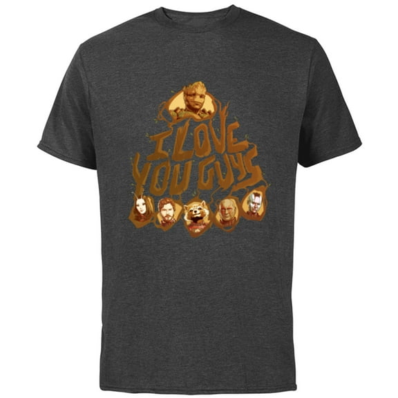Marvel Guardians of the Galaxy Vol. 3 I Love You Guys Groot - Short Sleeve Cotton T-Shirt for Adults - Customized-Charcoal