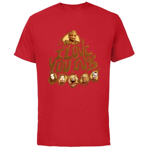 Marvel Guardians of the Galaxy Vol. 3 I Love You Guys Groot - Short Sleeve Cotton T-Shirt for Adults - Customized-Red