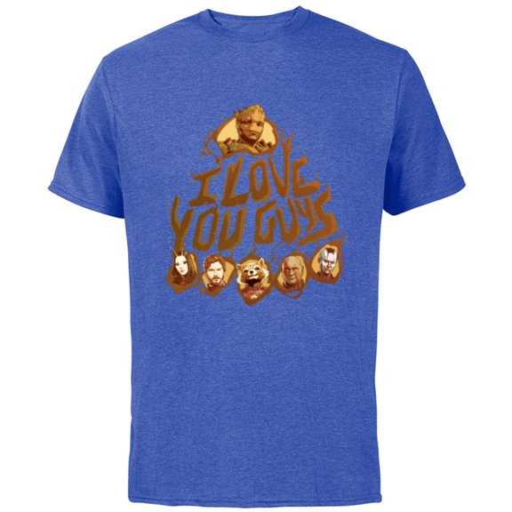 Marvel Guardians of the Galaxy Vol. 3 I Love You Guys Groot - Short Sleeve Cotton T-Shirt for Adults - Customized-Royal Heather