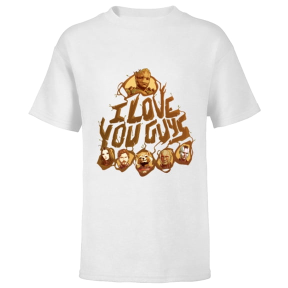 Marvel Guardians of the Galaxy Vol. 3 I Love You Guys Groot - Short Sleeve T-Shirt for Kids - Customized-White