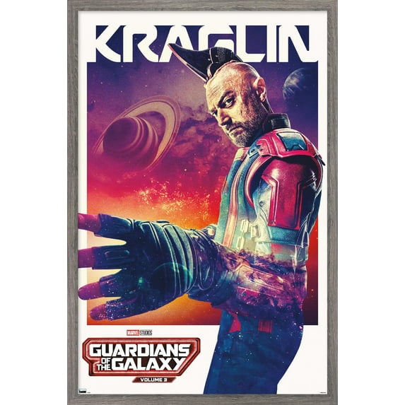 Marvel Guardians of the Galaxy Vol. 3 - Kraglin One Sheet Wall Poster, 14.725" x 22.375" Framed