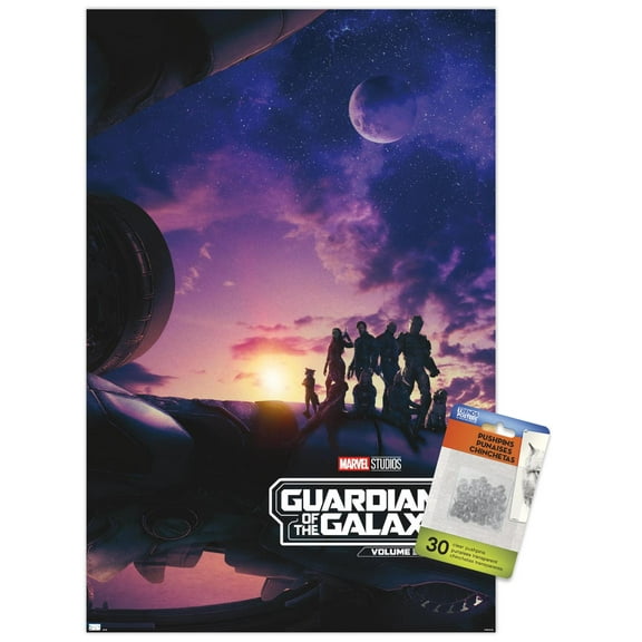 Marvel Guardians of the Galaxy Vol. 3 - Teaser One Sheet Wall Poster with Push Pins, 14.725" x 22.375"