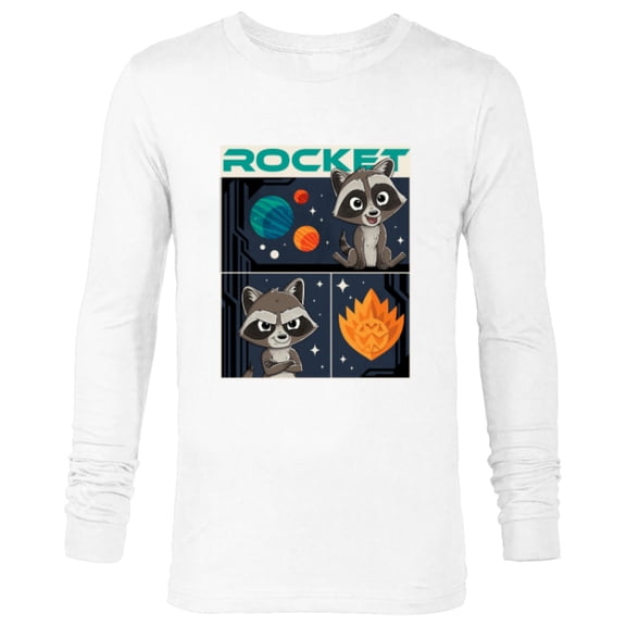 Marvel Guardians of the Galaxy Volume 3 Baby Rocket Panels - Long Sleeve T-Shirt for Men - Customized-White