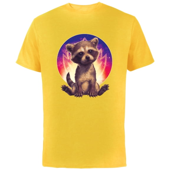 Marvel Guardians of the Galaxy Volume 3 Baby Rocket Raccoon - Short Sleeve Cotton T-Shirt for Adults - Customized-Yellow