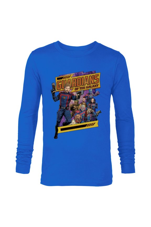 Guardians of the Galaxy Volume 3 Comic Style and Logo - Long Sleeve T-Shirt for Men - Customized-Navy