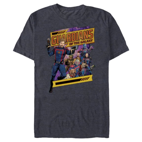 Marvel Guardians of the Galaxy Volume 3 Comic Style and Logo - Short Sleeve Blended T-Shirt for Adults - Customized-Navy Heather