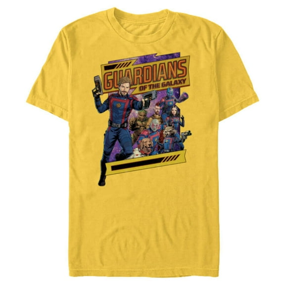 Marvel Guardians of the Galaxy Volume 3 Comic Style and Logo - Short Sleeve Blended T-Shirt for Adults - Customized-Yellow
