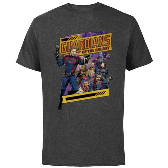 Marvel Guardians of the Galaxy Volume 3 Comic Style and Logo - Short Sleeve Cotton T-Shirt for Adults - Customized-Charcoal