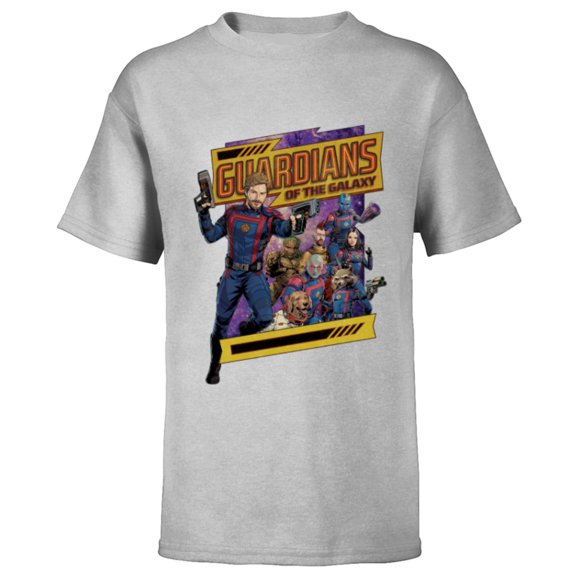 Marvel Guardians of the Galaxy Volume 3 Comic Style and Logo - Short Sleeve T-Shirt for Kids - Customized-Athletic Heather