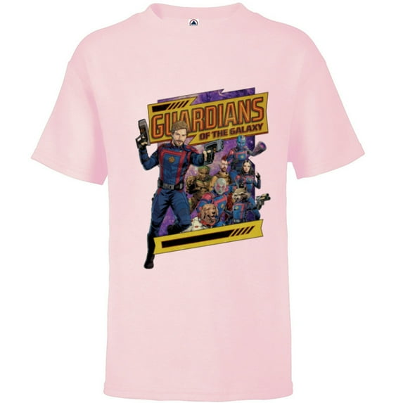 Marvel Guardians of the Galaxy Volume 3 Comic Style and Logo - Short Sleeve T-Shirt for Kids - Customized-Soft Pink