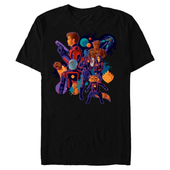 Marvel Guardians of the Galaxy Volume 3 Cosmic Team - Short Sleeve Blended T-Shirt for Adults - Customized-Black
