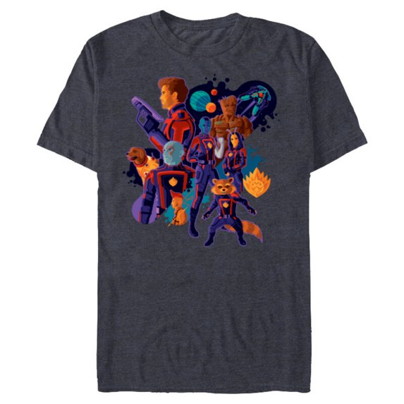 Marvel Guardians of the Galaxy Volume 3 Cosmic Team - Short Sleeve Blended T-Shirt for Adults - Customized-Navy Heather