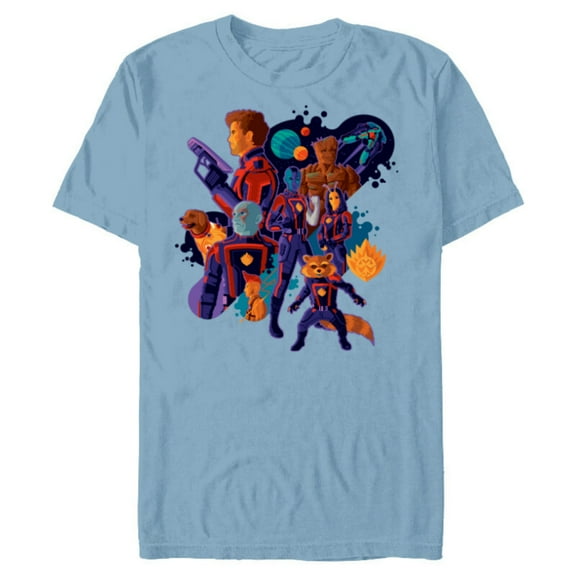 Marvel Guardians of the Galaxy Volume 3 Cosmic Team - Short Sleeve Blended T-Shirt for Adults - Customized-Ocean Blue