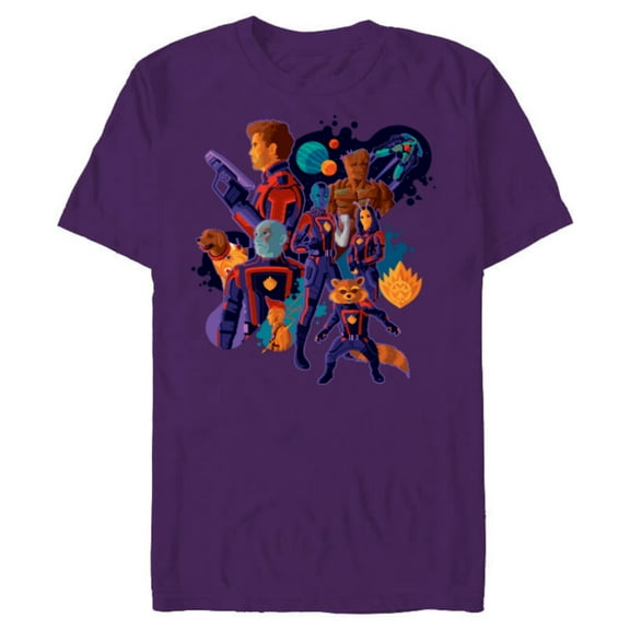 Marvel Guardians of the Galaxy Volume 3 Cosmic Team - Short Sleeve Blended T-Shirt for Adults - Customized-Purple