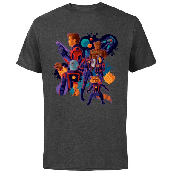 Marvel Guardians of the Galaxy Volume 3 Cosmic Team - Short Sleeve Cotton T-Shirt for Adults - Customized-Charcoal