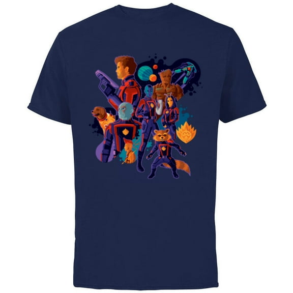 Marvel Guardians of the Galaxy Volume 3 Cosmic Team - Short Sleeve Cotton T-Shirt for Adults - Customized-Navy