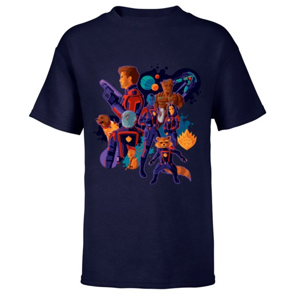 Marvel Guardians of the Galaxy Volume 3 Cosmic Team - Short Sleeve T-Shirt for Kids - Customized-Navy