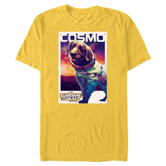 Marvel Guardians of the Galaxy Volume 3 Cosmo Poster - Short Sleeve Blended T-Shirt for Adults - Customized-Yellow