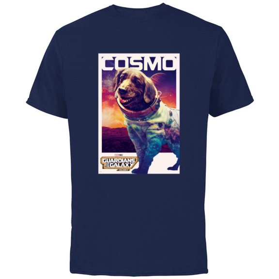 Marvel Guardians of the Galaxy Volume 3 Cosmo Poster - Short Sleeve Cotton T-Shirt for Adults - Customized-Navy
