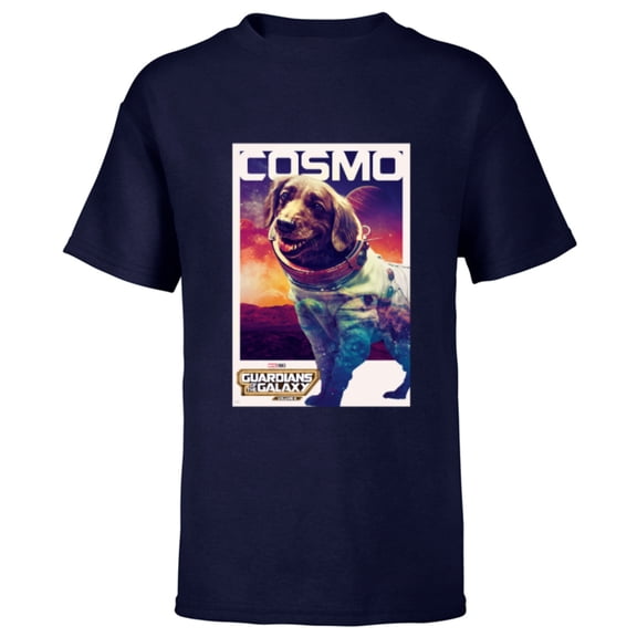 Marvel Guardians of the Galaxy Volume 3 Cosmo Poster - Short Sleeve T-Shirt for Kids - Customized-Navy