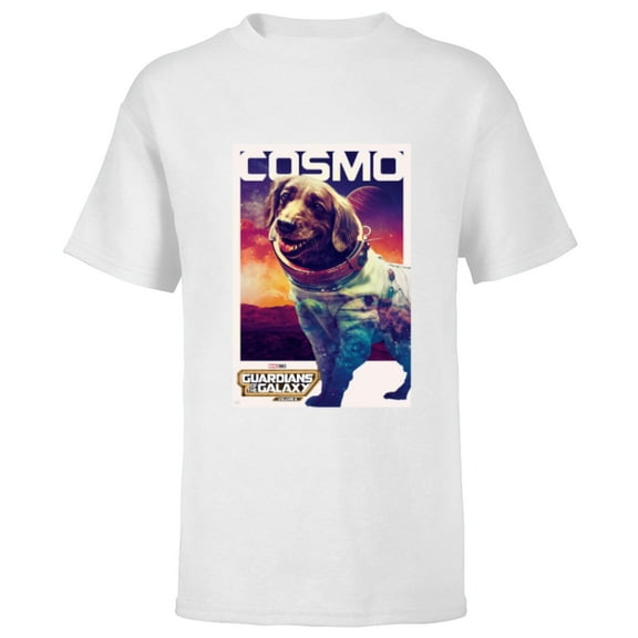 Marvel Guardians of the Galaxy Volume 3 Cosmo Poster - Short Sleeve T-Shirt for Kids - Customized-White