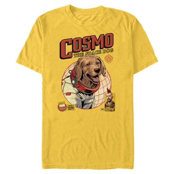 Marvel Guardians of the Galaxy Volume 3 Cosmo the Space Dog - Short Sleeve Blended T-Shirt for Adults - Customized-Yellow