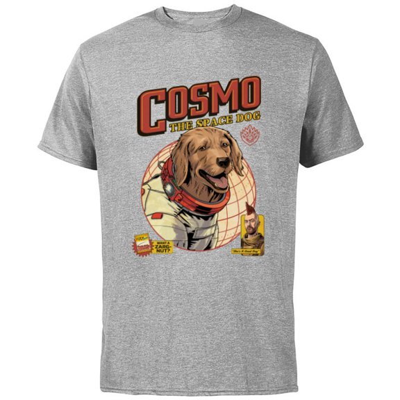 Marvel Guardians of the Galaxy Volume 3 Cosmo the Space Dog - Short Sleeve Cotton T-Shirt for Adults - Customized-Athletic Heather