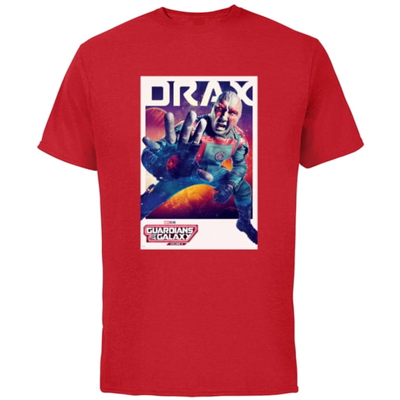 Marvel Guardians of the Galaxy Volume 3 Drax Poster - Short Sleeve Cotton T-Shirt for Adults - Customized-Red