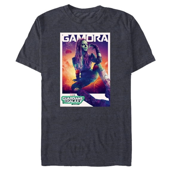 Marvel Guardians of the Galaxy Volume 3 Gamora Poster - Short Sleeve Blended T-Shirt for Adults - Customized-Navy Heather