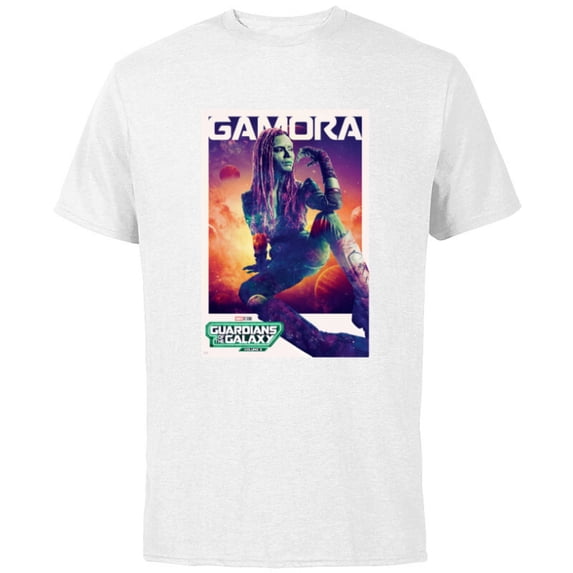 Marvel Guardians of the Galaxy Volume 3 Gamora Poster - Short Sleeve Cotton T-Shirt for Adults - Customized-White