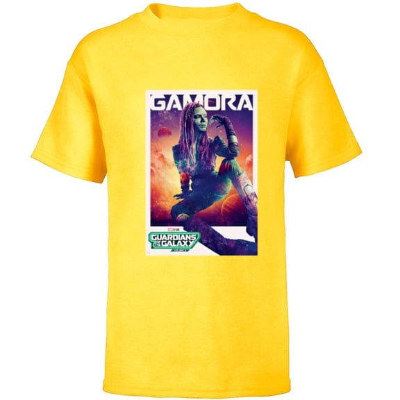 Marvel Guardians of the Galaxy Volume 3 Gamora Poster - Short Sleeve T-Shirt for Kids - Customized-Yellow