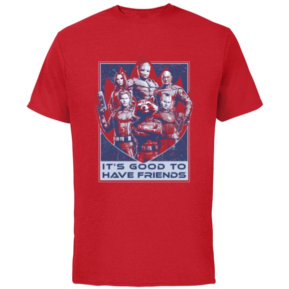 Marvel Guardians of the Galaxy Volume 3 Good to Have Friends - Short Sleeve Cotton T-Shirt for Adults - Customized-Red