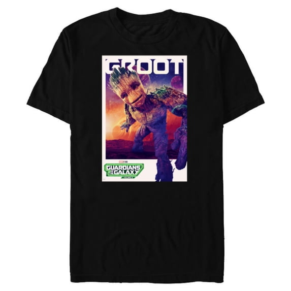 Marvel Guardians of the Galaxy Volume 3 Groot Poster - Short Sleeve Blended T-Shirt for Adults - Customized-Black