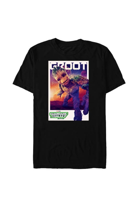 Guardians of the Galaxy Volume 3 Groot Poster - Short Sleeve Blended T-Shirt for Adults - Customized-Black