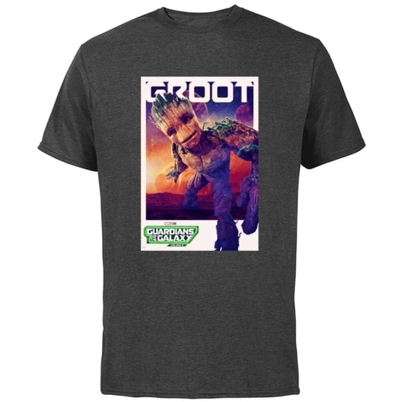 Marvel Guardians of the Galaxy Volume 3 Groot Poster - Short Sleeve Cotton T-Shirt for Adults - Customized-Charcoal